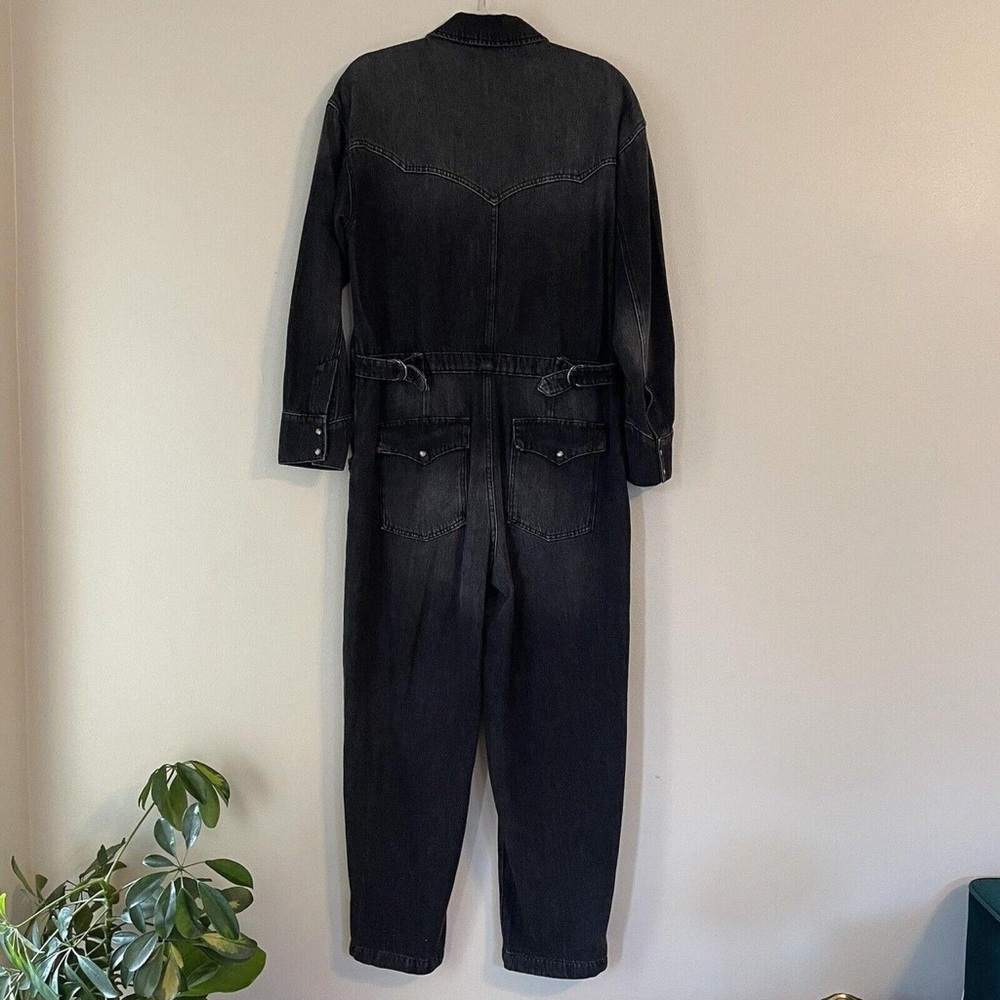 Free People Black Denim Jumpsuit